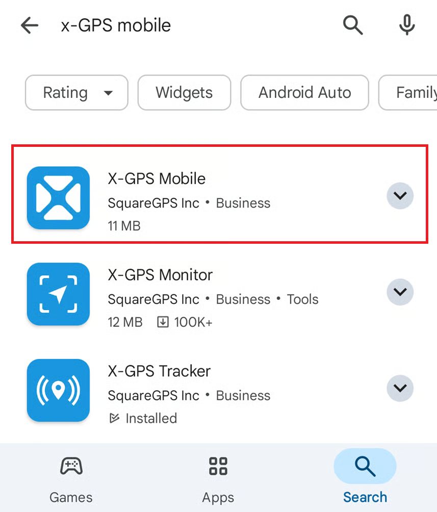 X-GPS Mobile in Google Play