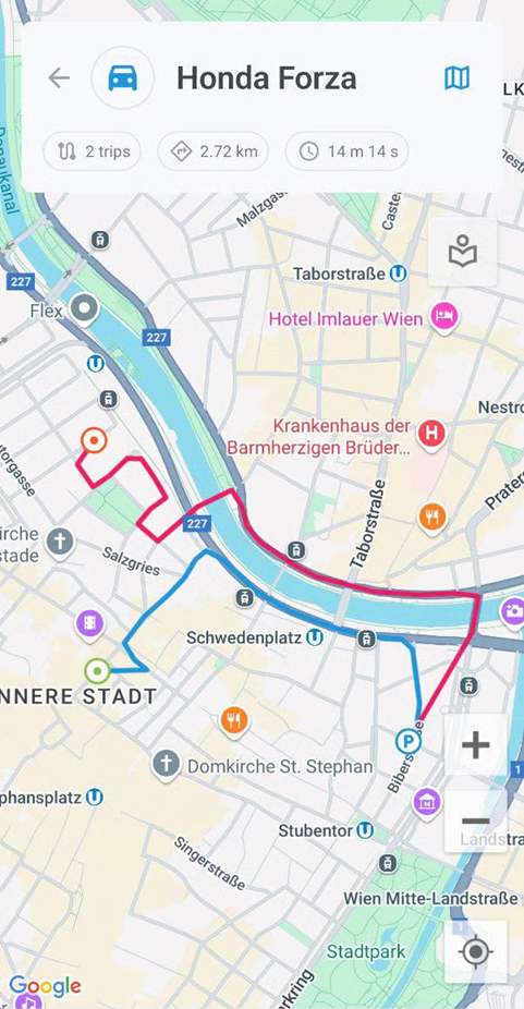 Trip route